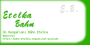 etelka bahn business card